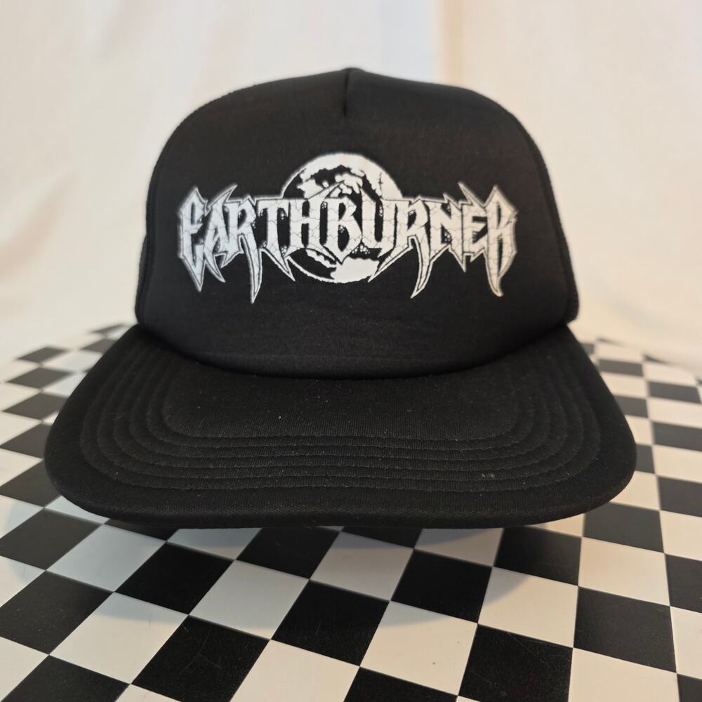 Earthburner Band Trucker Hat Black Mesh Snapback Grindcore Cap